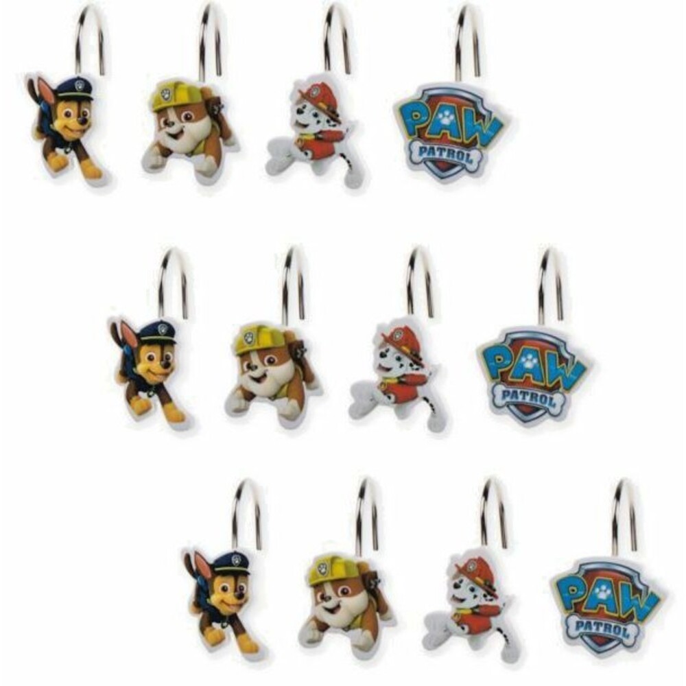 Paw Patrol Best Pup Pals Shower Curtain Set of 12 Hooks